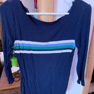 blue off the shoulder top